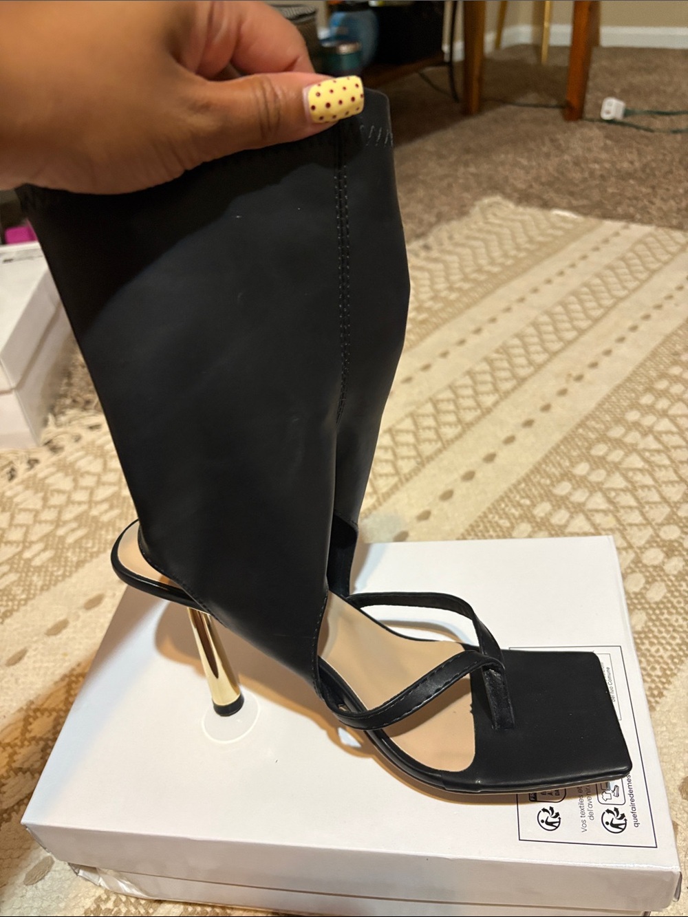 Black Stiletto Sandal Boot